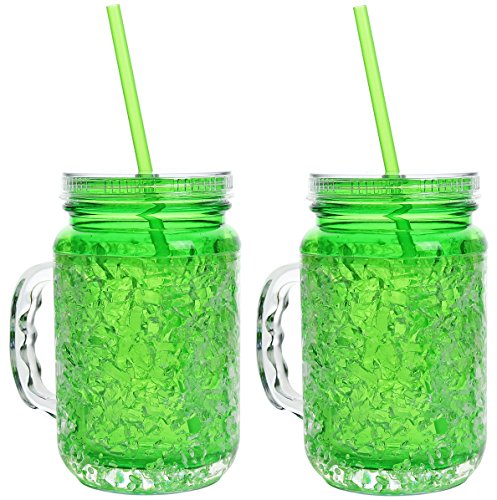 frosty jar with straw