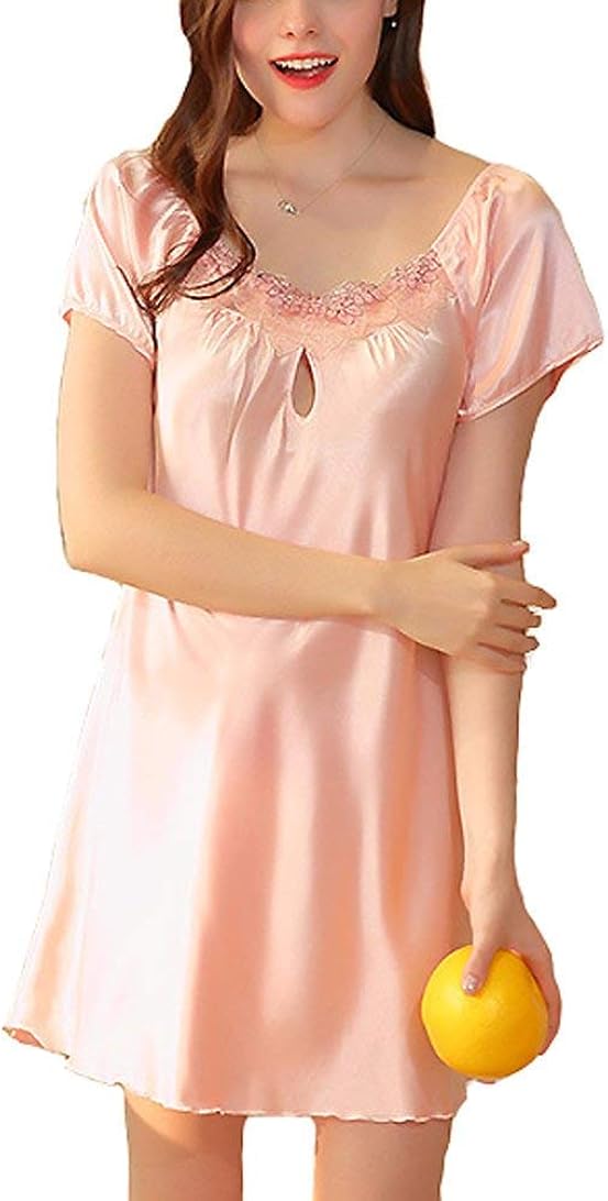 Ladies Satin Chemise Nightgown Sleepwear Night Warm Casual Women Shea