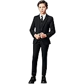 Yanlu Toddler Suit for Boys 5 Piece Slim Fit Tuxedo,Ring Bearer Outfit Kids Wedding Guest Dress Clothes