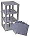 Strictly Briks Classic Stackable Baseplates, Building Briks for Towers, Shelves, and More, 100% Compatible with All Major Brands, Gray, 10 Base Plates & 40 Stackers, 6x6 Inches