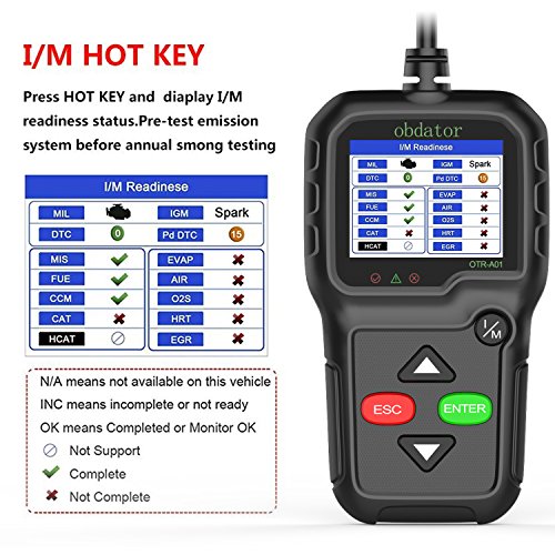 Car OBD2 OBDII Diagnostic Scanner OBDATOR OTR-A01 OBDII/EOBD Auto OBD Code Reader Check Engine Light Diagnostic Scan tool with I/M Readiness - Thumbnail 2