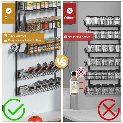 Xcosrack 6Tier Wall Mounted Spice Rack Organizer Hanging Seasoning