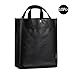 10 Packs of Grocery Bag Recycled Reinforced Handles Storage Shopping Tote Bag with Snap Button, Black