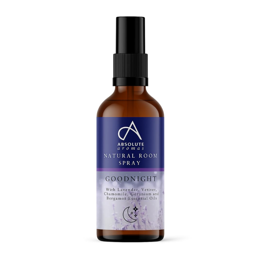 Absolute Aromas Goodnight Room Spray 30ml - Natural mist spray with Lavender, Vetiver, Chamomile, Geranium and Bergamot Essential Oils