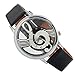 Sannysis Watches Note Music Notation Leather Quartz Wristwatch Black