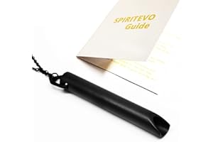 SpiritEvo Mindful Anxiety Breathing Necklace with Velvet Bag, Breathing Whistle, Stress Relief Relax Breathing Tool, Meditation Gifts, Calming Down Tool, Matte Black