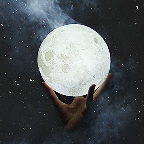 Stampa 3D Lampada a Luna Ricaricabile, Lampada Comodino LED, Luce Notturna per Bambino, Controllata Tattile, Diversi Colori, Decorazione per Casa, Stanza, Regalo per Compleanno, Anniversario e San Valentino 15 cm