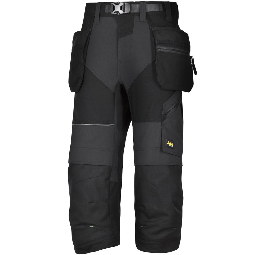 Snickers 69050404104 Size 104 "FlexiWork" Work Pirate Trousers - Black