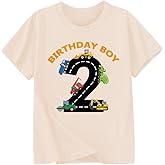 Goengmo 2-6 Years Birthday Boy Shirts Construction Excavator Cotton Short Sleeve T Shirt
