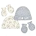 Gerber Baby 4-Piece Organic Cap and Mitten Set