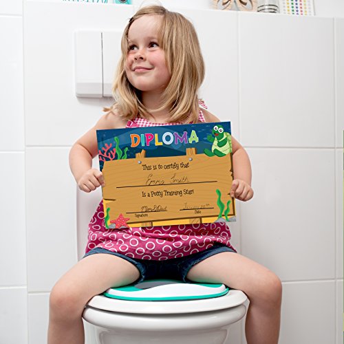 Potty Training Chart - Reward Sticker Chart - Marks Behavior Progress – Motivational Toilet Training for Toddlers and Children – Great for Boys and for Girls (Sea Theme)