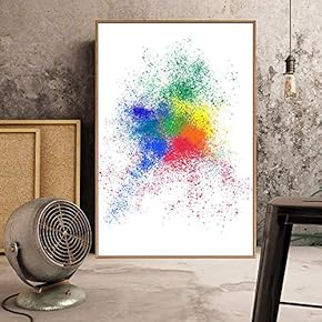 Framed Canvas Wall Art for Living Room, Bedroom Vibrant Color Splatter IV Canvas Prints for Home Decoration Ready to Hang - 16x24 inches