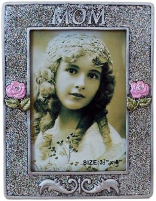 Mom Picture Frame, Silver/Glitter, 3.5" x 5"