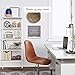 Nathan James Theo 5-Shelf Modern Bookcase, Open Wall Mount Ladder Bookshelf with Industrial Metal Frame, Gray Oak Wood/White
