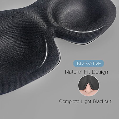 Trilancer Sleep Mask, Contoured Eye Mask for Sleeping, Trilancer Innovative Light Blocking Design Blindfold, 3D Deep Eye Mask, with 2 Pairs Of Earplugs and a Backup Travel Mask