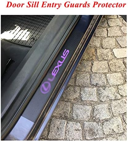 Door sill protector film with Lexus logo, car door sill plate protector film stickers, Door sill entry guard protector stickers, door Sill Scuff Plate Protector Stickers for Lexus CT NX series Purple