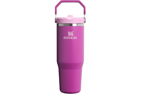 STANLEY IceFlow 2.0 Flip Straw Tumbler, 30 oz, Dark Blossom | Easy Carry Handle | Twist On Lid and Flip Up Straw | Leak Resistant Water Bottle | Insulated Stainless Steel | BPA-Free