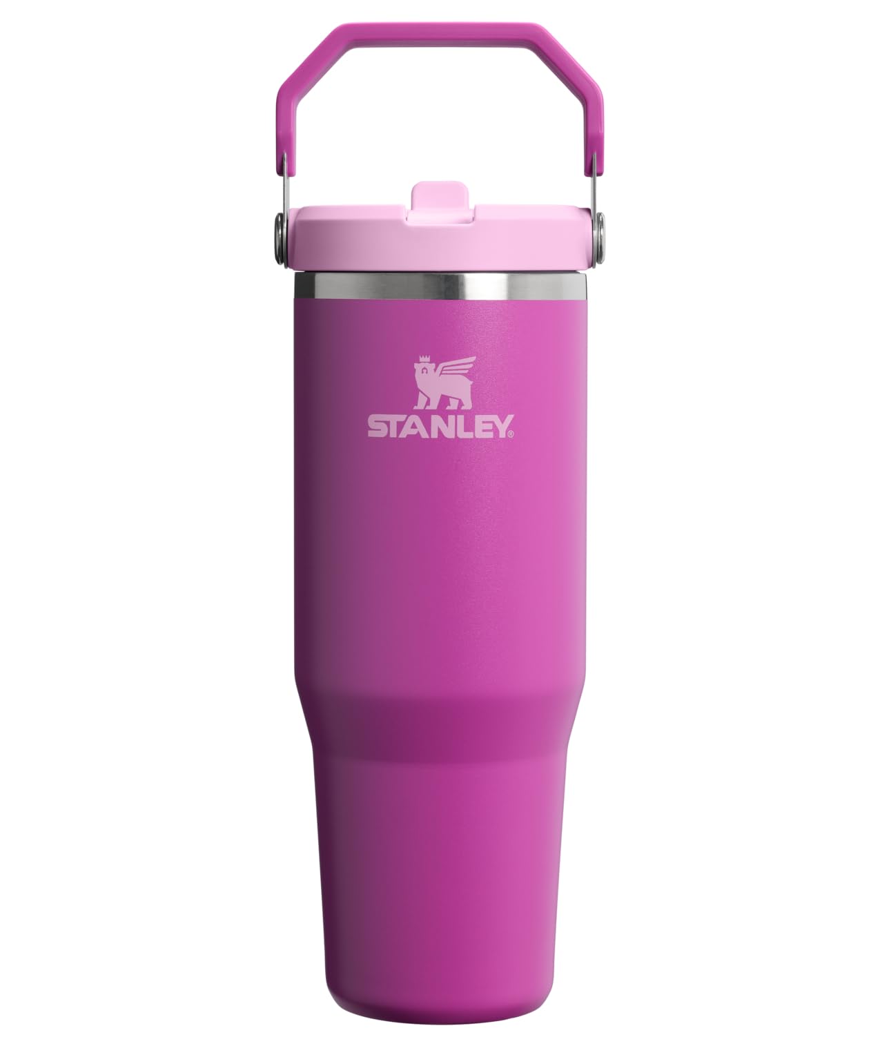 STANLEY IceFlow 2.0 Flip Straw Tumbler with Handle 30 oz | Twist On Lid and Flip Up Straw | Leakproof Water Bottle | Insulated Stainless Steel | BPA-Free | Dark Blossom Image