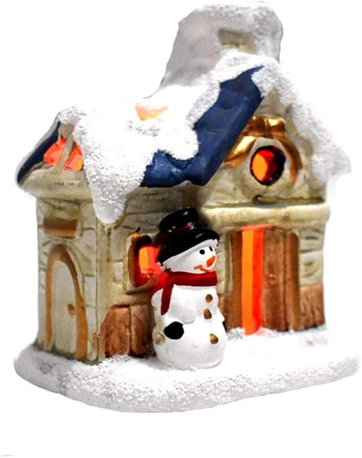 Nuobesty Christmas Village Led Light Up Holiday Cottage Christmas Town Christmas Scene Village Houses Town Desktop Christmas Ornament Party Supplies Amazon Ca Home Kitchen