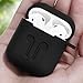 LIKDAY AirPods Case with Strap Protective Silicone Cover with Carabiner for Apple Airpods Accessories ( Black )