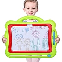 KINGSDRAGON Magnetic Drawing Board Large Erasable Writing Painting Sketch Pad with 4 Stencils,Portable Magna Doodle Board Educational Learning Toy for Kids Toddler Boys Girls Birthday Gift