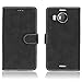 XYX Lumia 950 XL Case,[Black][Scrub Series] PU Leather Flip Folio Kickstand Wallet Case with Card Slots for Microsoft Lumia 950 XL