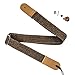 ZEALUX® Ukulele Strap Comfortable Cotton Linen & Leather Adjustable Uke Shoulder Strap Suit For All Ukulele & Little Gruitar (Dark Brown)