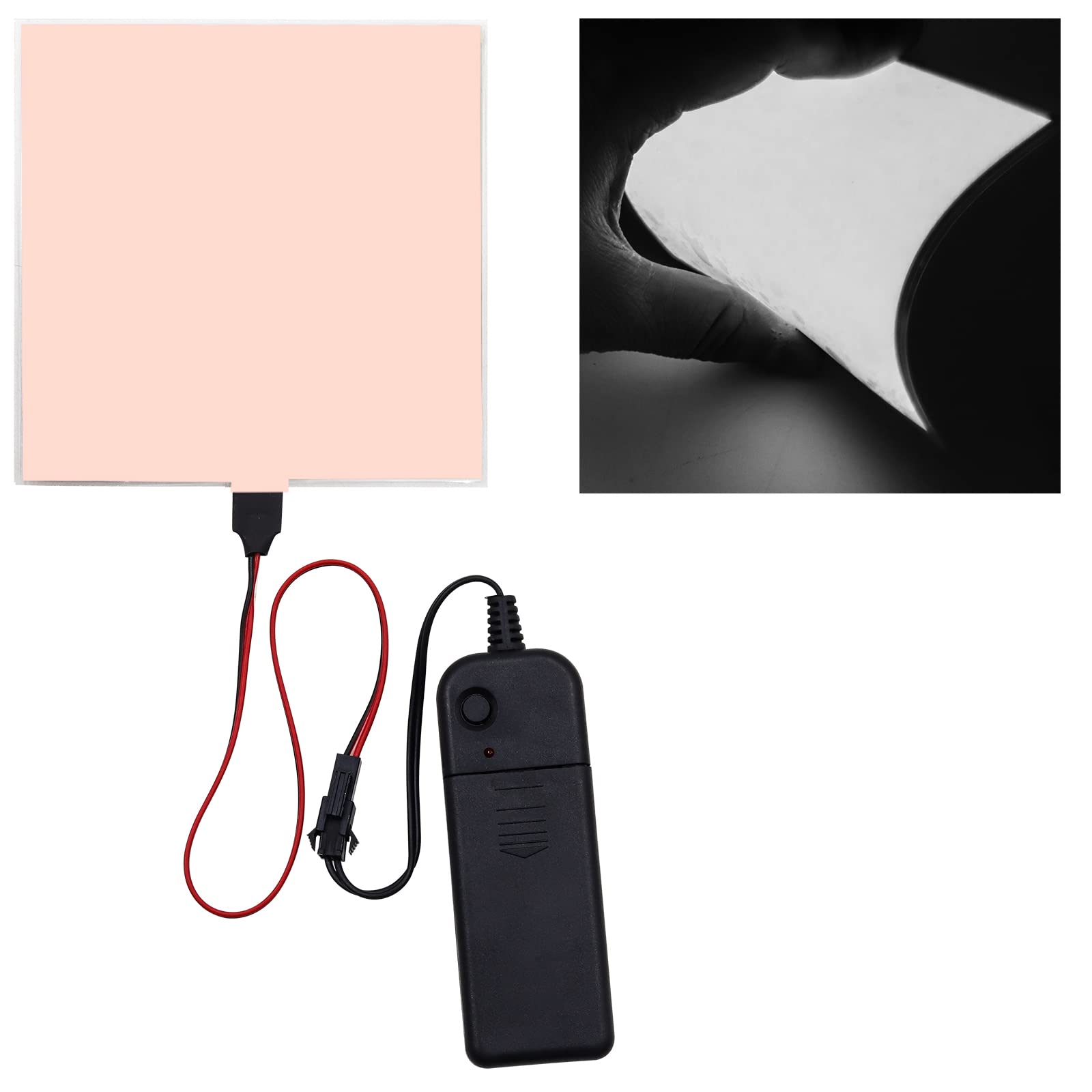 NWpangu Electroluminescent EL Panel Light, DIY EL Cuttable Paper Lamp for Holiday Decoration/Cosplay/Warning Signs, White Light (10cm x 10cm)