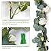 Outgeek 6.5' Long Artificial Eucalyptus and Peony Flower Vine Hanging Greenery Eucalyptus Garland Artificial Plants Ivy Home Wedding Decorations Indoor Outdoor