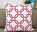 Cukudy 18x18 Inches Geometric Pattern Canvas Cotton Decorative Throw Pillow Cover (Set of 4)