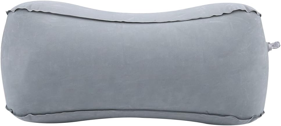 Inflatable Foot Rest Pillow, Portable Flight Relax Cushion with Air Pump for Leg Support Footrest for Travel Office Home(Gray) - Image 3