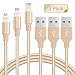 iPhone Cable - Novtech 3Pack 3ft 6ft 10ft Lightning Cable - Long Charging Cable Fast Charging Cord Compatible with iPhone iPad Air iPad Mini iPod - Gold