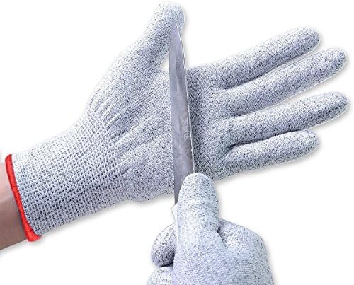 Maxfresh Cut Resistant Gloves Food Grade Kitchen & Yard-work Gloves with Cut Level 5 Protection for Your Safety ,1 Pair(XX-Large,Red)