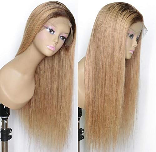 WIGM Brazilian colored blonde 360 ​​full lace real human hair wig 20inch Human Hair Wig Glueless Virgin Brazilian with Baby Hair for Black Women 130% Density