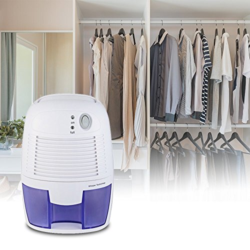 The perseids 500ml Mini Dehumidifiers for Home Air Electric Compact Ultra Quiet Portable Dehumidifiers for Damp Condensation Window,Wardrobe, Bedroom, Bathroom, Caravan, Laundry (500ml)