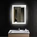 CO-Z Modern LED Bathroom Mirror, Dimmable Rectangle Lighted Touch Wall Mirror with Lights and Dimmer, Wall Mounted Contemporary Light Up Vanity Cosmetic Backlit Bathroom Mirror (24