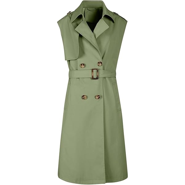 Amazon.com: Sleeveless Trench Coat Women V Neck Double