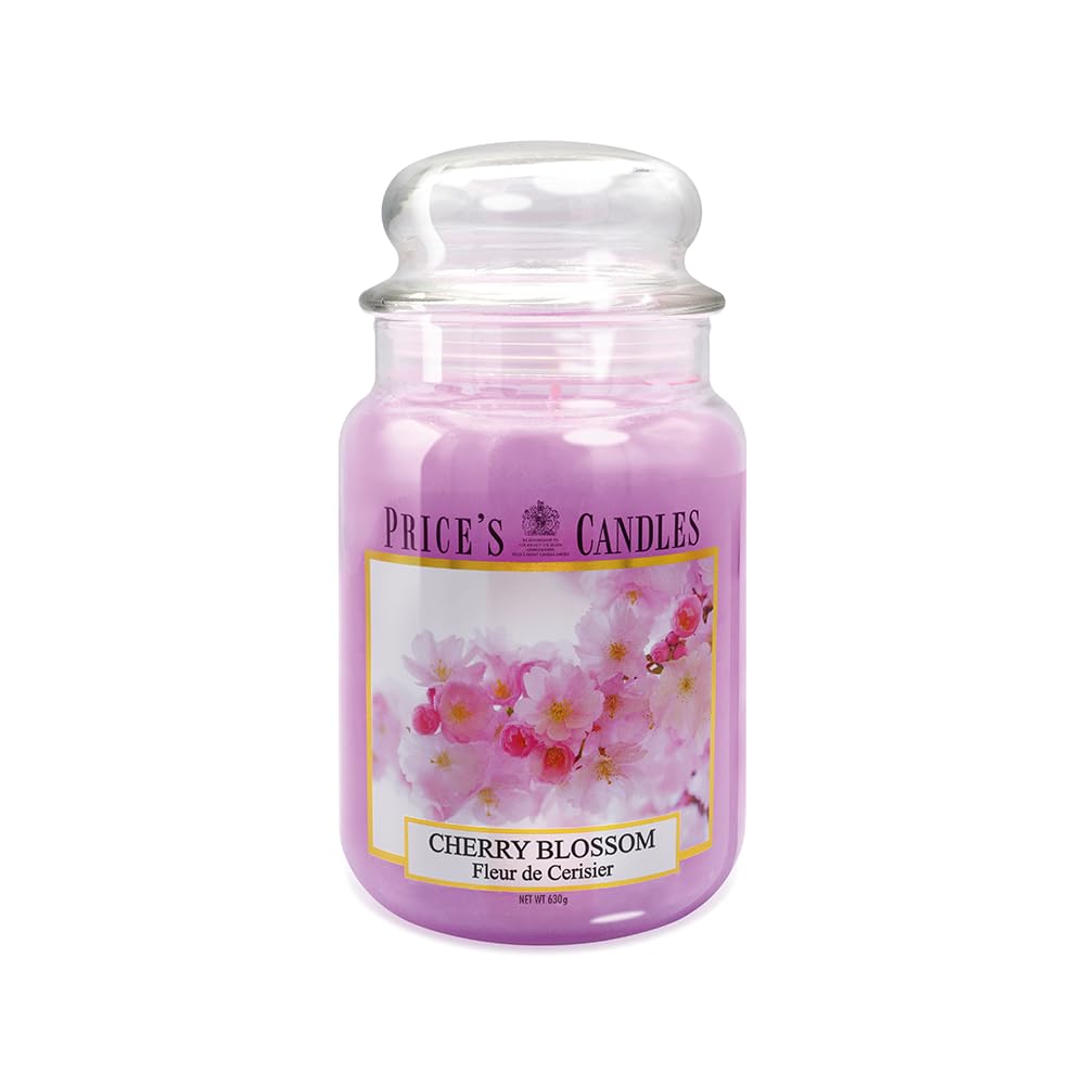 Price's - Cherry Blossom Large Jar Candle - Sweet, Delicious, Quality Fragrance - Long Lasting Scent - Up to 150 Hour Burn Time