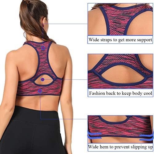 TOBWIZU Sports Bras for Women,Removable Padded Bras Seamless for Yoga Gym Fitness Activewear Workout Bra 4 518dXwBgdpL. AC