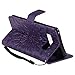 A-slim Galaxy Note 8 Wallet Case, (TM) Sun Pattern Embossed PU Leather Magnetic Flip Cover Card Holders & Hand Strap Wallet Purse Case for Samsung Galaxy Note 8 - Purple