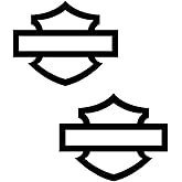 Motorcycle bar and Shield Design Vinyl Decal #2 Pieces Moto HD Club 5"x4" (Black)