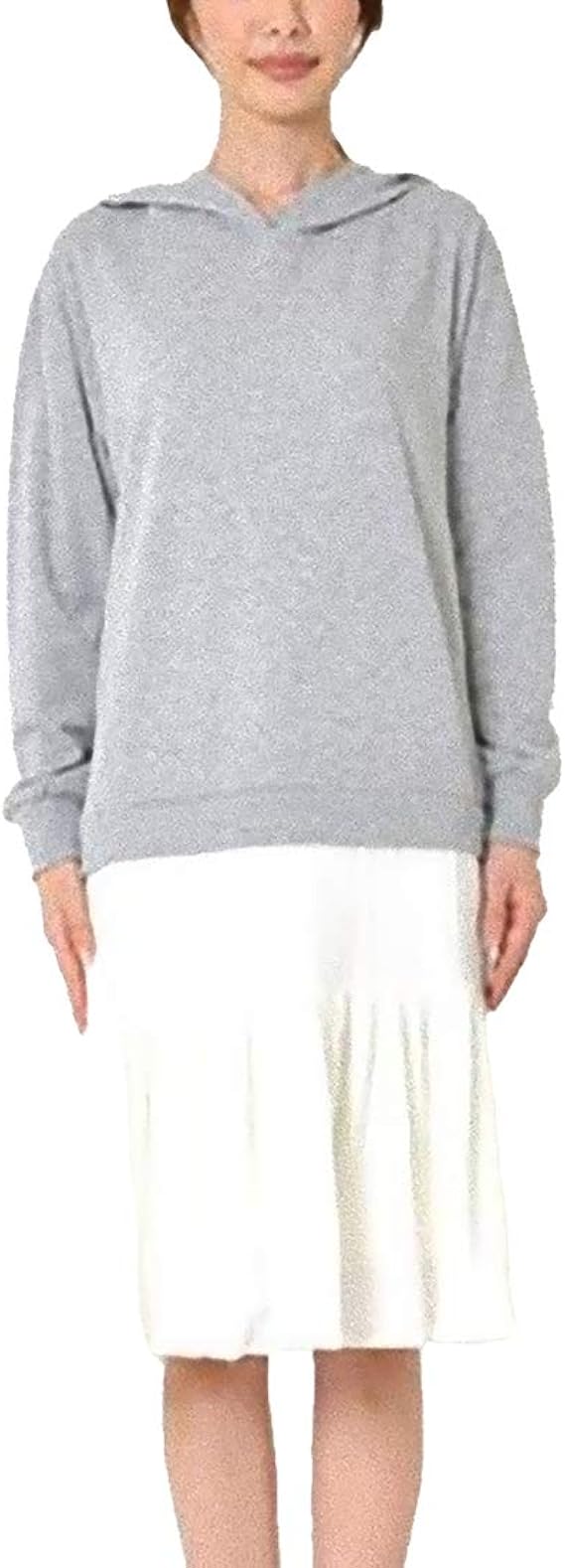 Amazon ビッグラフ ワンピース パーカー スカート トレーナー フード 長袖 トップス ドッキング 無地 シンプル レディース ワンピース チュニック 通販