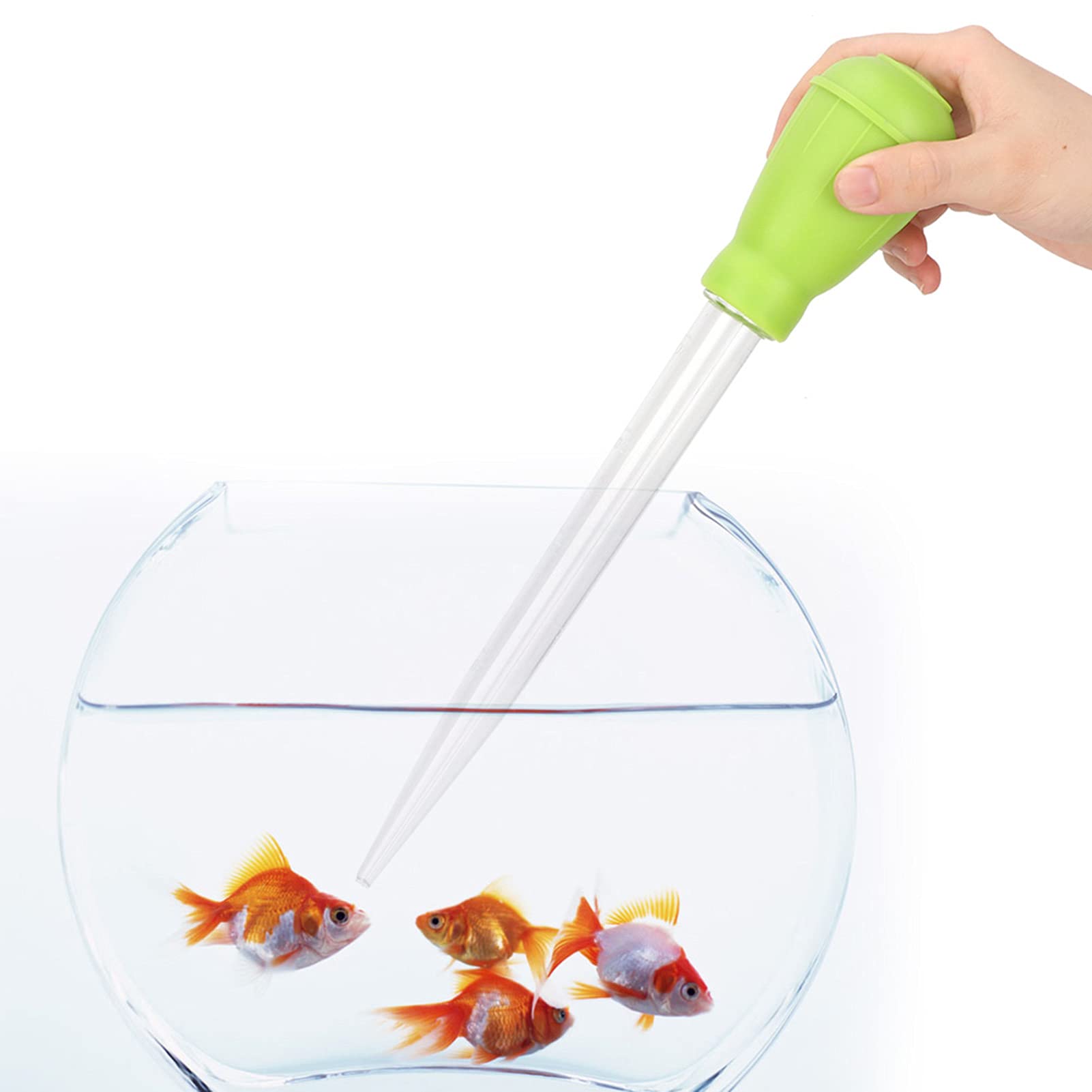 Aquarium Water Changer and Gravel Cleaner - Mini Manual Pipette Dropper for Fish Tank Waste Removal and Water Transfer (Green)