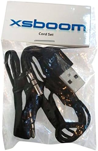 Black USB Charging Cord to 3.5mm Jack Plug Audio Data Cable for XSBOOM MP3 Mp4 (Cords)