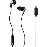 Skullcandy Set USB-C Wired Earbuds with Noise Isolating Fit, in-Line Microphone Call and Track Control for iPhone Android, Ear Gel Sizes Included for Custom Fit - True Black