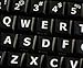 English US Large Letters Keyboard Stickers Matte Non Transparent Black Background (Upper CASE) by 4Keyboard