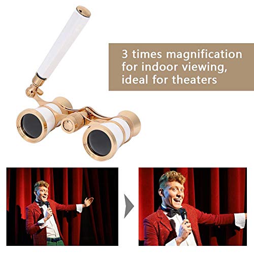 Oumij 3X25 Kids Binocular Telescope High Definition Children's Optical Glass Lens BK7 for Outdoor Sports Opera Theater Bird Watching Stars and Hunting (White) (White) - Thumbnail 2