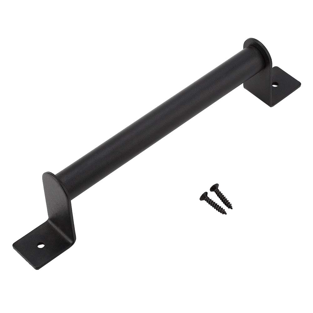Door Handle - Heavy Duty Carbon Steel Pull Handle for Sliding Barn Door Closet Wooden Gate Hardware (Black)