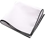 3-Pk Mens Cotton White Pocket Square with Color Border(10 Colors)