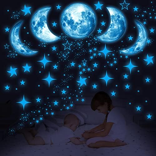 Glow in The Dark Stars for Ceiling, Starry Sky Stars and Moon Wall ...
